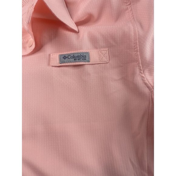 Columbia PFG Sportswear Womens Long Roll Sleeves Coral Button-Up Shirt L Vent - Picture 5 of 10